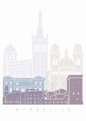 Marseille skyline poster