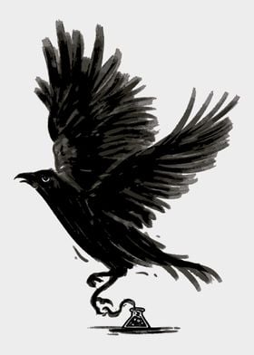 Ink Crow Ink Raven Bird