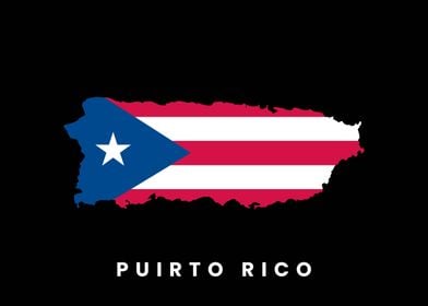 Puirto Rico map flag