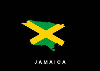 Jamaica map flag