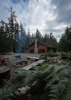Cozy cabin in the woods