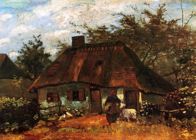 cottage and woman 1885