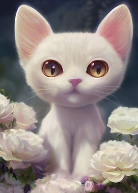 cat pink cute