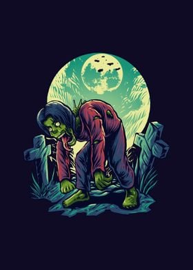 The zombie on graveyard