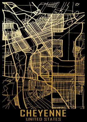 Cheyenne USA City Map