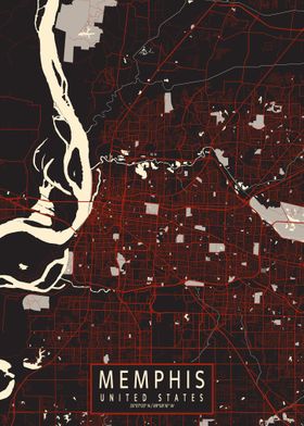 Memphis City Map Vector