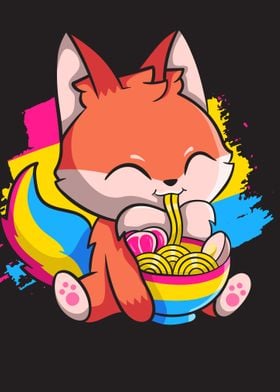 Pansexual Pride Kawaii Fox