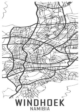 Windhoek Namibia City Map