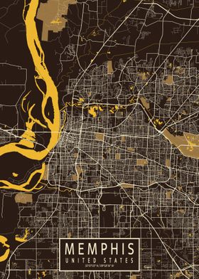 Memphis City Map Pastel