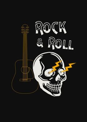 Rock  Roll Guitar Skull