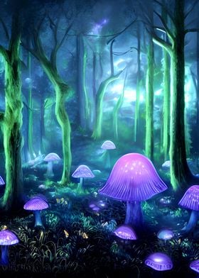 Glowing Mushroom Forest