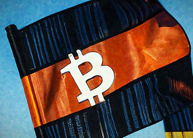 Flag  bitcoin logo 3