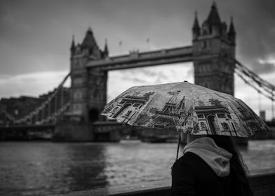 umbrella with tower bridge