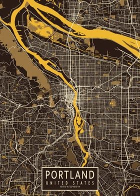 Portland City Map Pastel