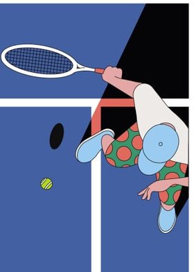 Tennis player illustration