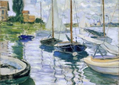 boats at rest by Monet