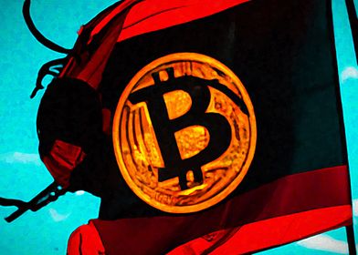 Flag  bitcoin logo 5