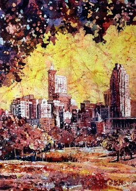 Raleigh Skyline Art NC 