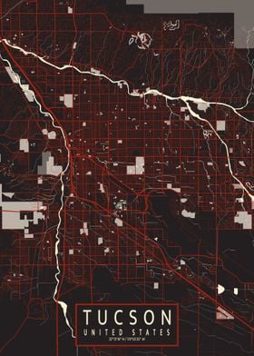 Tucson City Map Vector