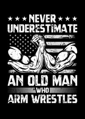 Arm Wrestler Man USA Flag