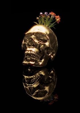 Golden Skull Reflection