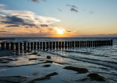 Sunset over the sea