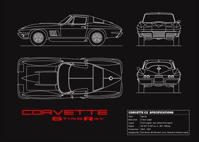 Corvette C2 Blueprint