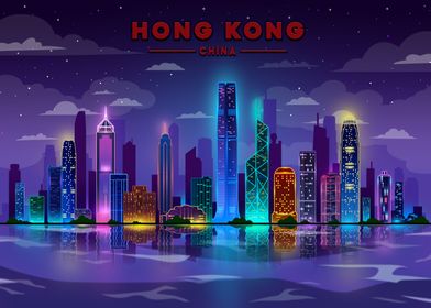 Travel Hong Kong Skyline