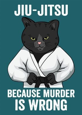Jiu Jitsu Black Cat Funny