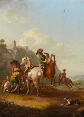 Hare hunt with falconer