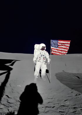 Astronaut with a flag