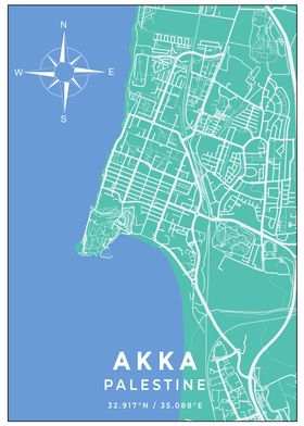 Premium Akka Palestine Map