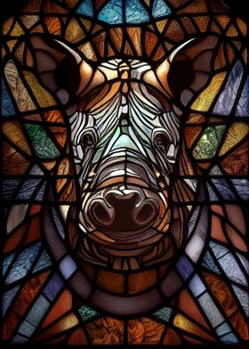 Stained Glass Rhino