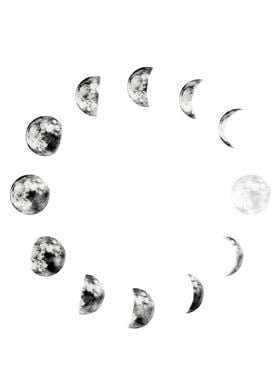 Moon Phases Space Graphic