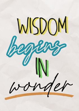 Wisdom and wonder