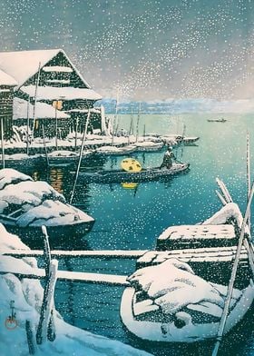 Ukiyo e Snow Mukojima