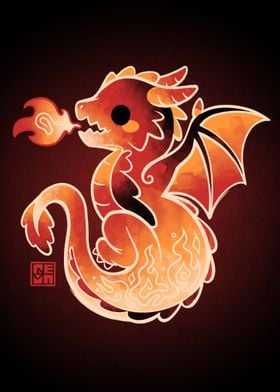 red dragon flames