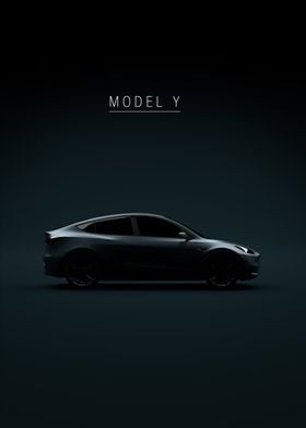 Poster for Sale mit Tesla Model 3 Schwarz von sugoishrimp