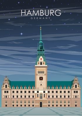 Hamburg Travel Poster