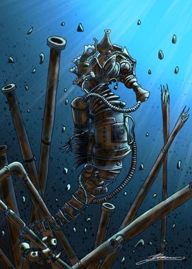 Steampunk seahorse