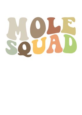 Colorful mole squad in whi