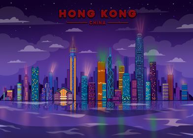 Travel Hong Kong Skyline