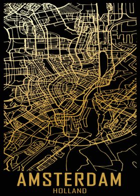 Amsterdam Holland City Map