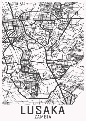 Lusaka Zambia City Map