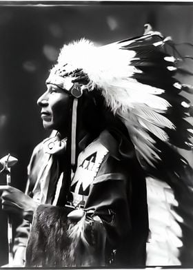 Antique native chief photo