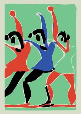 Retro Ballerinas Painting