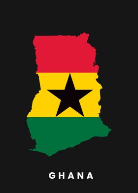 Ghana map flag