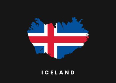 Iceland map flag