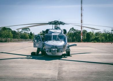 Helicopter on Landing Pad