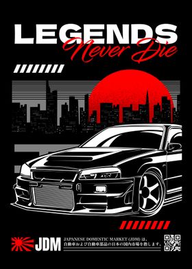 R34 GTR Skyline JDM Legend